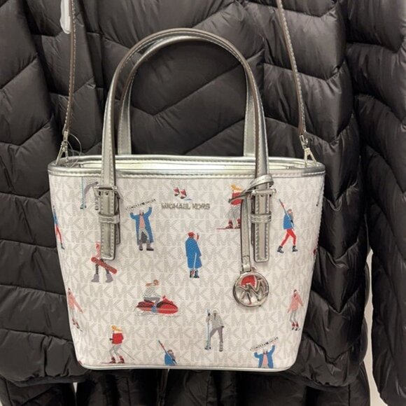 Michael Kors Jet Set Girls XS Convertible Satchel Bright White - Picture 13 of 16